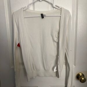 White, lightly used, H&M Cardigan, Size: 4